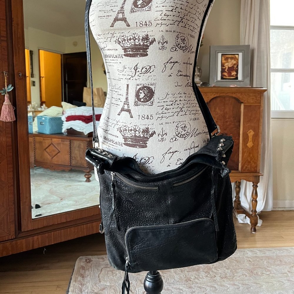 Treesje Black Crossbody Black Leather Bag